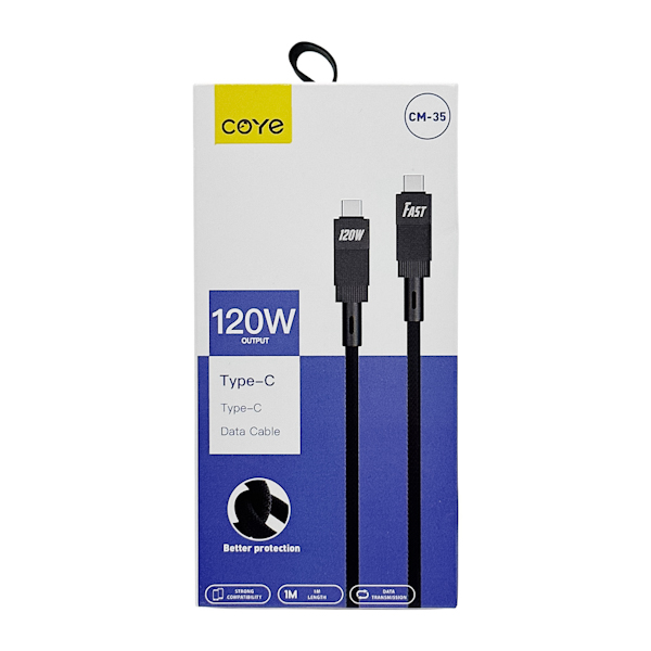 Кабель COYE 1м 120W Fast плетений Type-C-Type-C арт.CМ-35 (13-12)