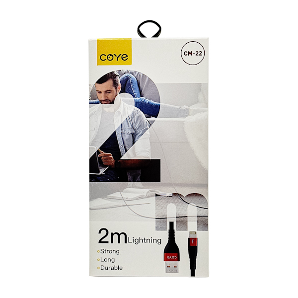 Кабель COYE 2м плетений USB-Lightning арт.CM-22 (13-06)