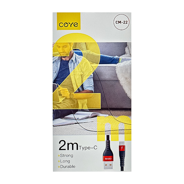 Кабель COYE 2м плетений USB-Type-C арт.CM-22 (13-05)