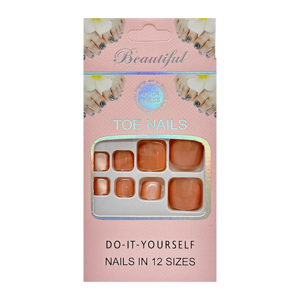Нігті накладні д/педикюру Beautiful 12шт кольорові арт.MY-019 (LX-8) *12