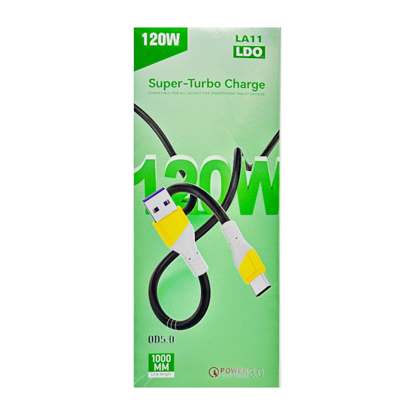 Кабель Super-Turbo Charge 1м 120W силікон USB-Lightning арт.LA11 (283-12)