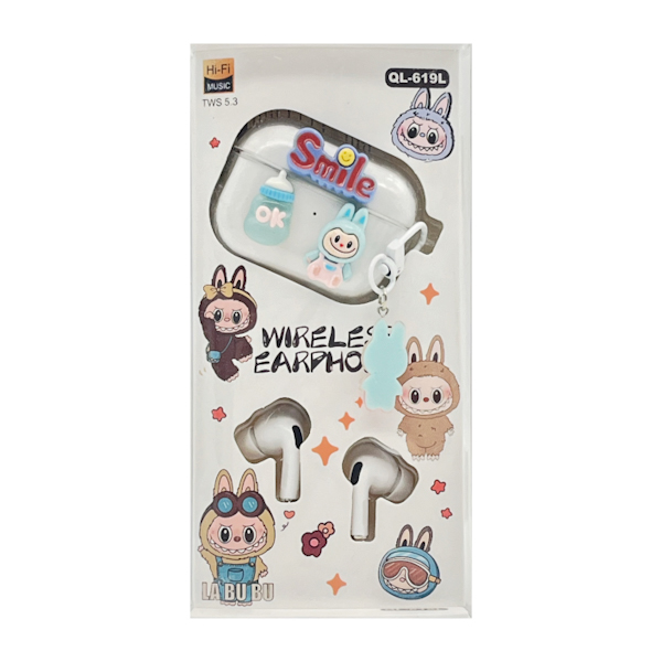 Навушники бездротові дитячі Лабубу/Стіч з футляром Мікс арт.QL-619S/L (223-A11,12)