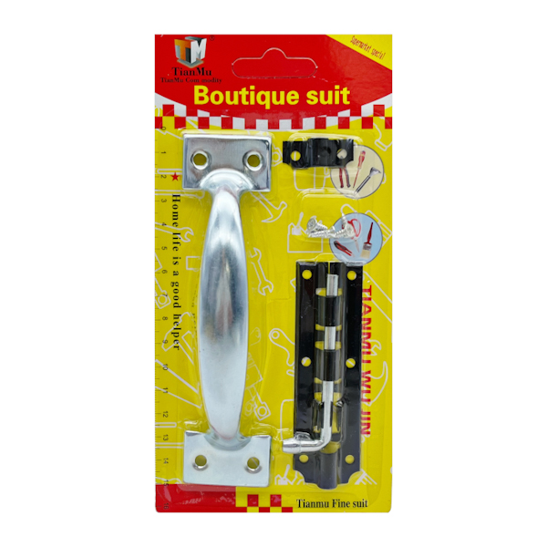 Шпінгалет TianMu 1шт з ручкою і кріпленням на блістері арт.257