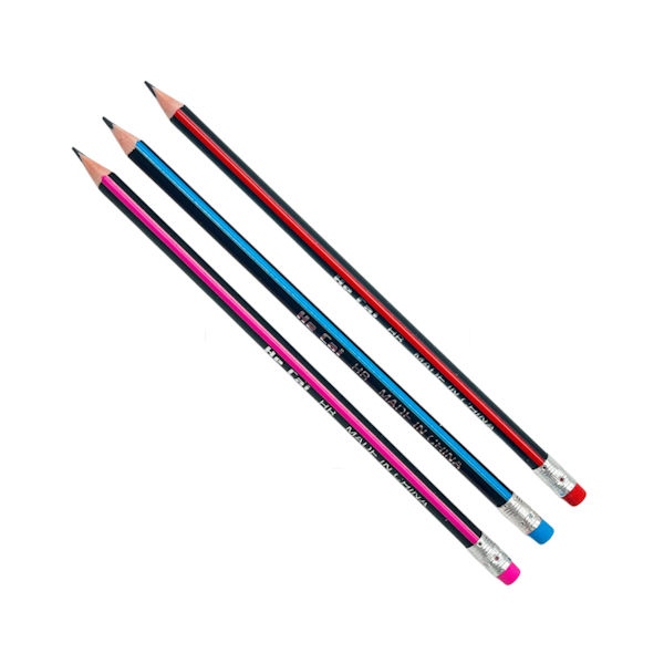 Олівець простий He Cai 1шт з резинкою арт.ХХ914-48 (1059-07) *48