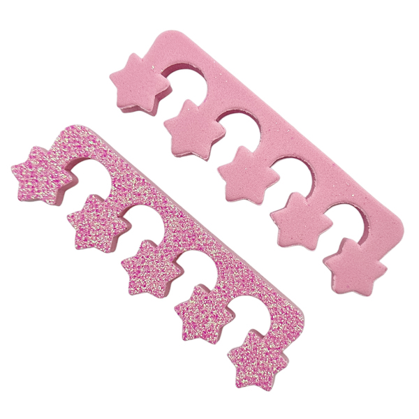 Розділювач педикюрний для пальців ніг 1шт Зірочки з блискітками арт.433-8-20 *12