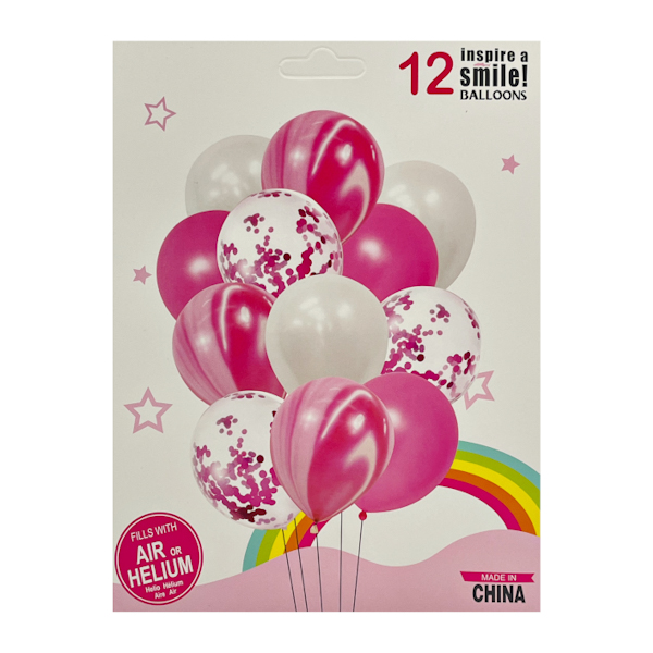 Кулька повітряна набір 12шт латекс Кольорова Мікс арт.1052#-Q02 *10