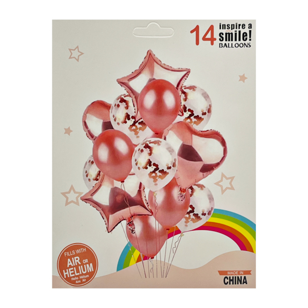 Кулька повітряна набір 14шт латекс+фольга Мікс арт.1052#-Q05 *10