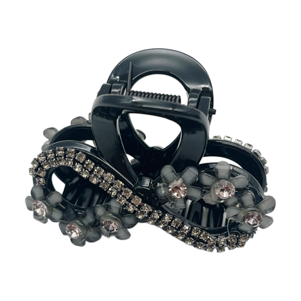 Краб д/вол пластик 1шт 6см Декор Квіти/Стрази Мікс арт.67-F081/85 *12