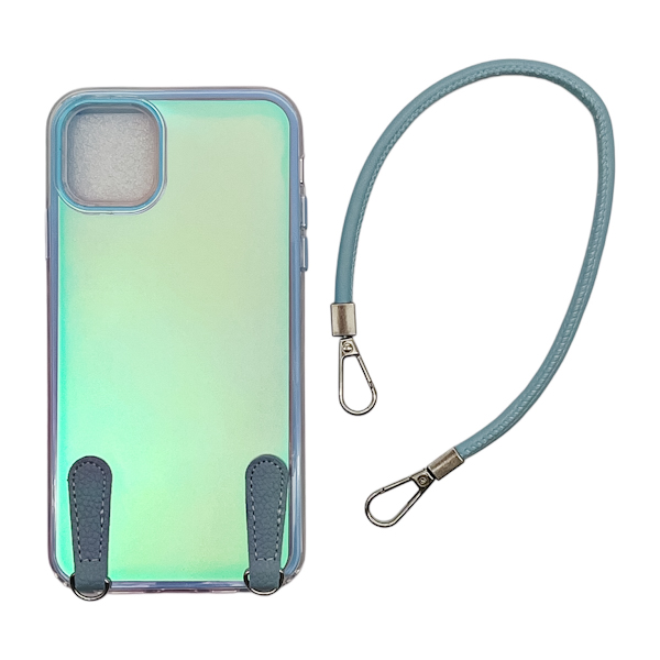 Чохол д/тел силікон iPhone 11 Кольоровий Перламутровий з шнуром арт.229-A27 *10