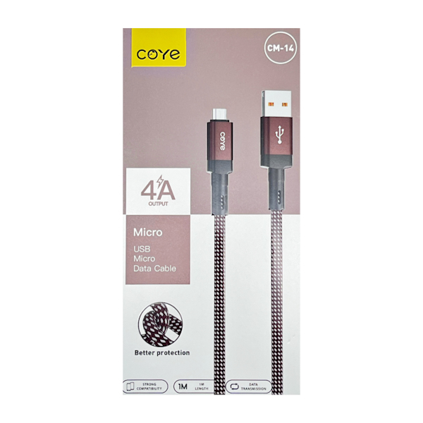 Кабель COYE 1м 4А USB-Micro арт.CМ-14