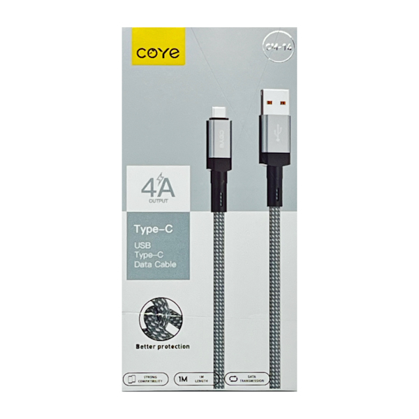 Кабель COYE 1м 4А USB-Type-C арт.CМ-14