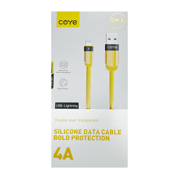 Кабель COYE 1000мм 4A силікон USB-Lightning арт.CМ-6