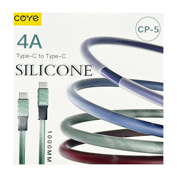 Кабель COYE 1000мм 4A силікон Type-C-Type-C арт.CP-5