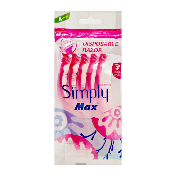 Жіночі одноразові станки MAX Simply 3 леза 4+1шт арт.A3C02701