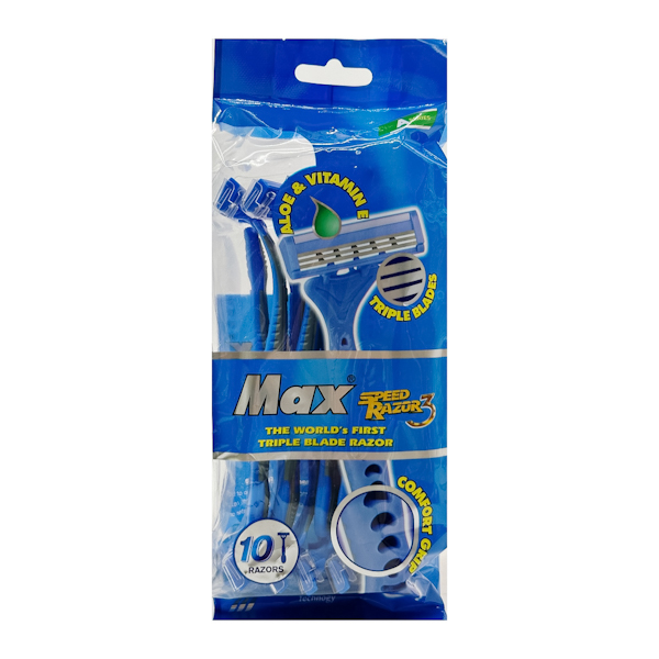 Чоловічі одноразові станки MAX Speed Razor 3 леза 10шт арт.A3C02602
