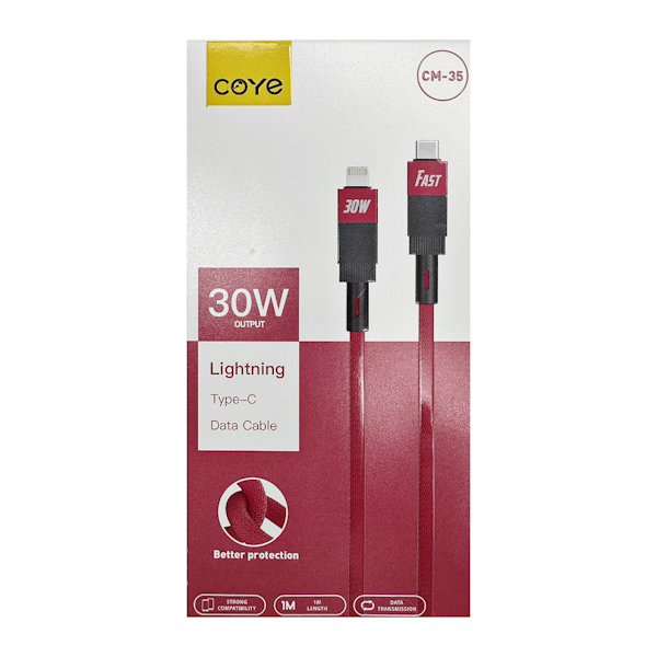 Кабель COYE 1м 30W Fast плетений Type-C-Lightning арт.CМ-35 (13-13)