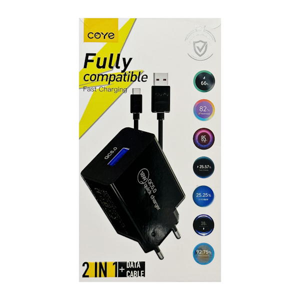 Зарядний пристрій мережевий COYE USB+Type-C 18W 3,5A арт.CD-35T (13-02)