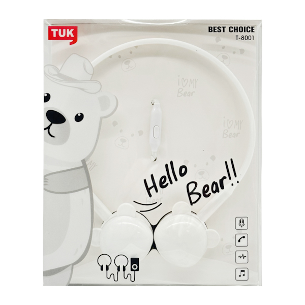 Навушники TUK Дитячі провідні Hello Bear арт.T-8001