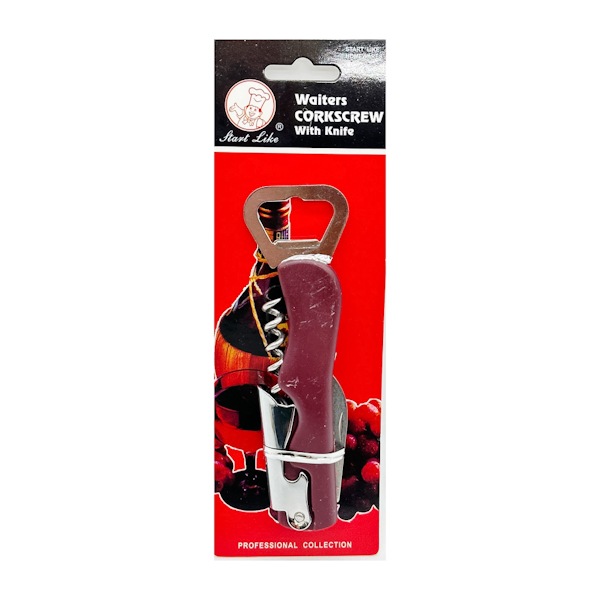 Штопор розкладний 3в1 металевий з відкривачкою д/пляшок Start Like арт.191-B39