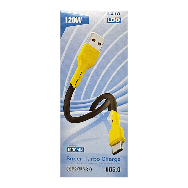 Кабель Super-Turbo Charge 1м 120W силікон USB-Type-C арт.LA10 (283-16)