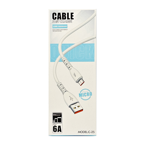 Кабель Cable Fast Charge 1м 6A силікон USB-Type-C арт.C-25 (283-24)