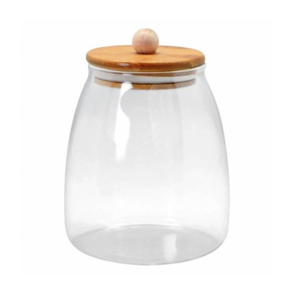 Ємкість д/зберігання Скляна 900мл дерев'яна кришка арт.1247-25