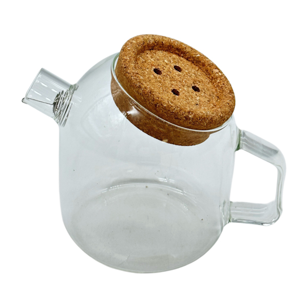 Чайник заварник Скляний 700мл з корковою кришкою арт.1247-31