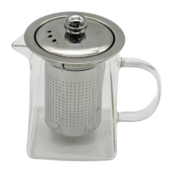 Чайник заварник Скляний 350мл з металевою кришкою арт.1247-26