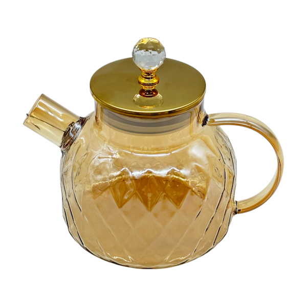 Чайник заварник Скляний 1000мл Chapin  Ромби Янтарний арт.1247-20