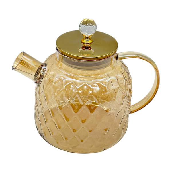 Чайник заварник Скляний 1500мл Chapin  Ромби Янтарний арт.1247-21