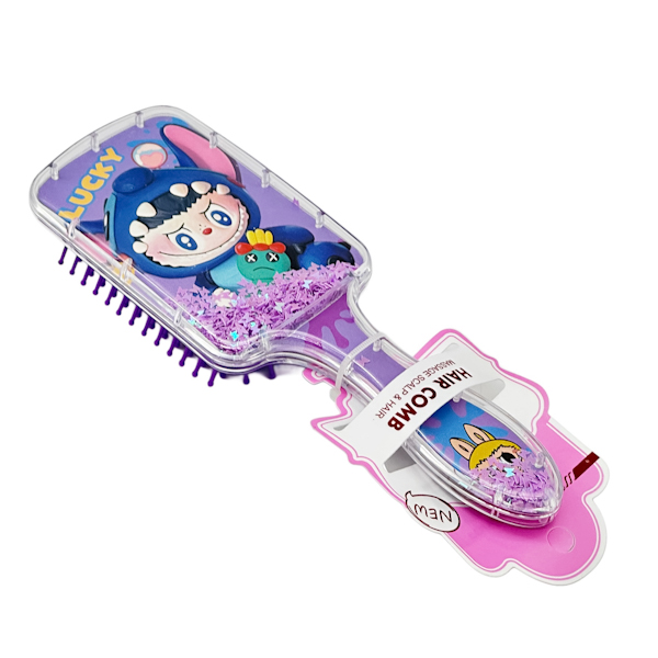 Розчіска дитяча HairComb Масажка Прямокутна з блискітками *12