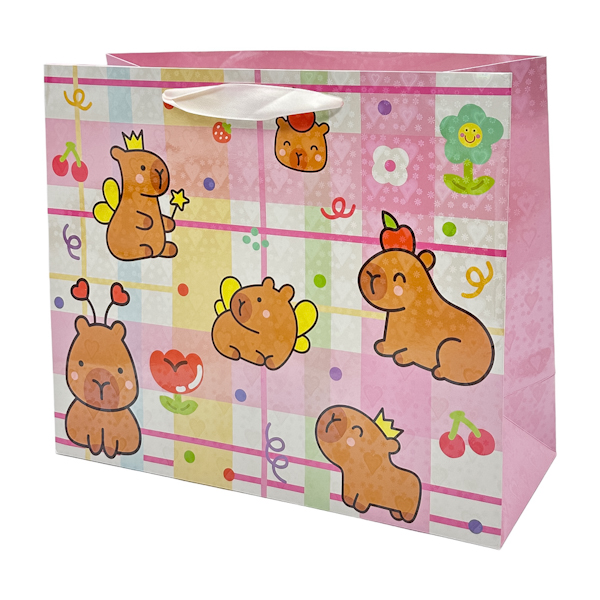 Пакет под. 32*26*12см Дитячий Капібара голографік арт.1264-A19 *12
