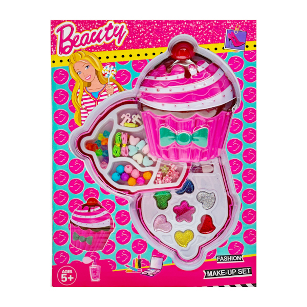 Набір дит. косметики Beauty у футлярі з бісером фігурним Кекс арт.559-2А2