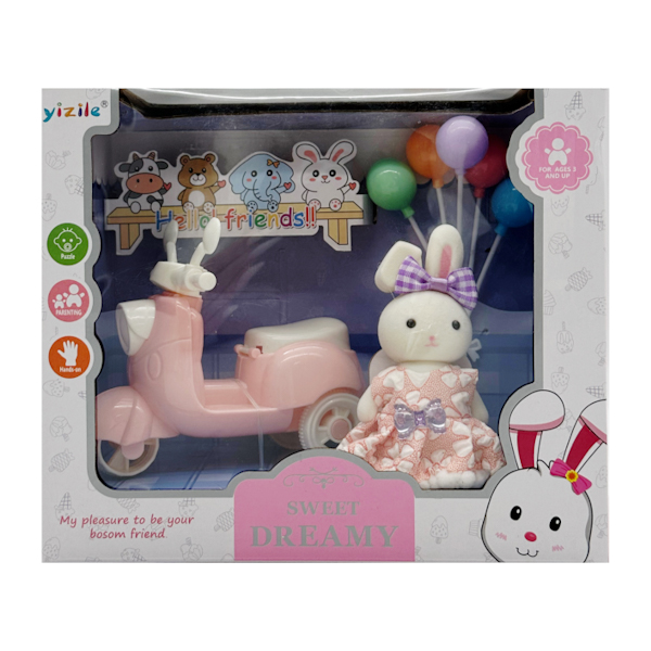 Іграшка YIZILE Sweet Dreamy Зайчик з скутером арт.T568-7A