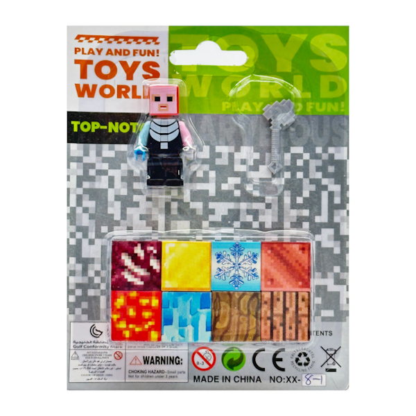 Конструктор Магнітний Minecraft Кубики 8шт з фігуркою арт.1508-BJ010 *12