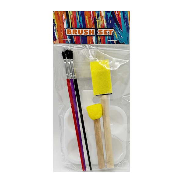 Пензлик д/малювання Brush Set Набір 3шт+Губки 2шт і палітра арт.27-09 *12