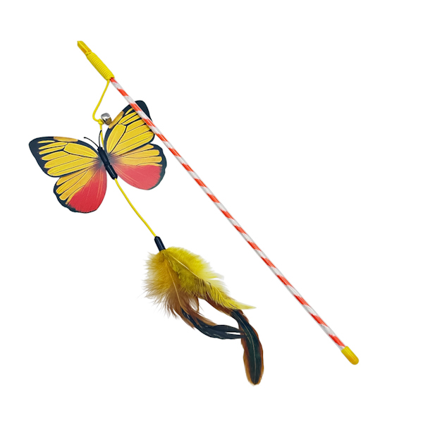 Іграшка д/котів 1шт Вудка Метелик з пір'ям арт.244-20 *12