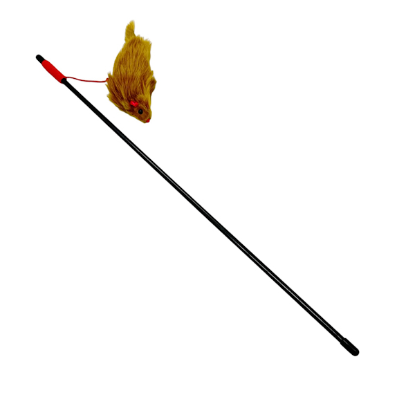 Іграшка д/котів 1шт Вудка Мишка хутряна з дзвоником арт.244-22 *12