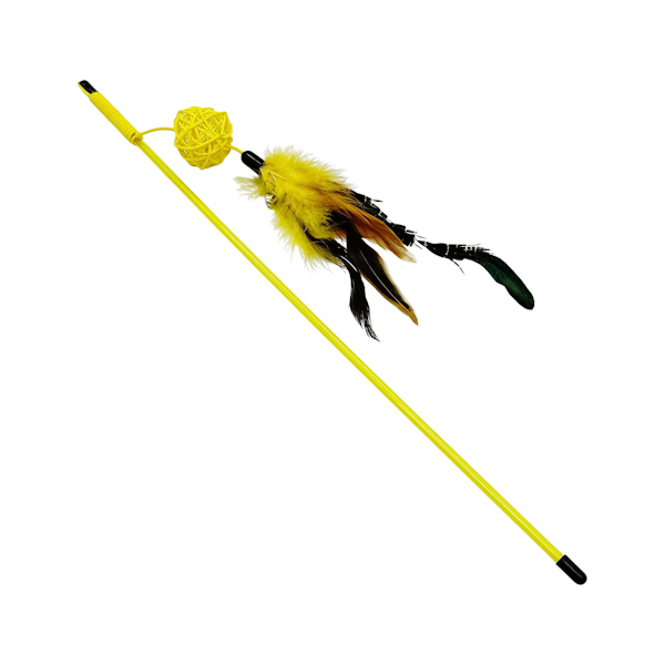 Іграшка д/котів 1шт Вудка М'ячик з дзвоником і пір'ям арт.244-21 *12