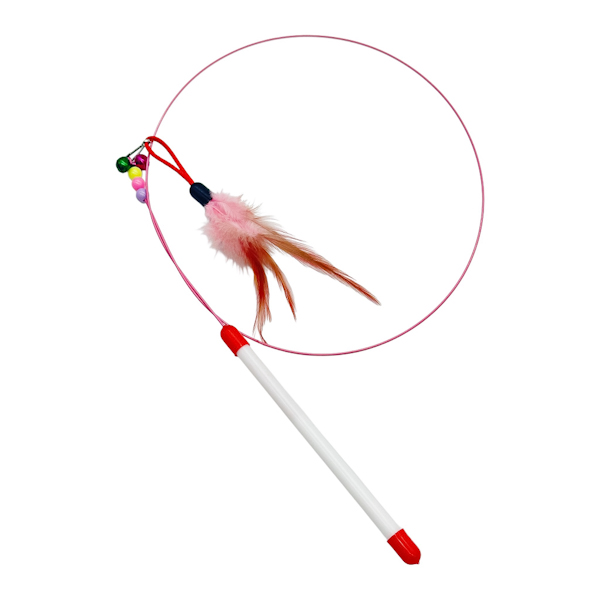 Іграшка д/котів 1шт Вудка з дзвоником і пір'ям арт.244-8 *20