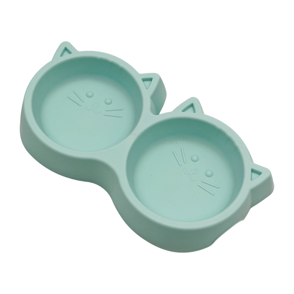 Миска д/котів Подвійна Кольорова Котик арт.244-10