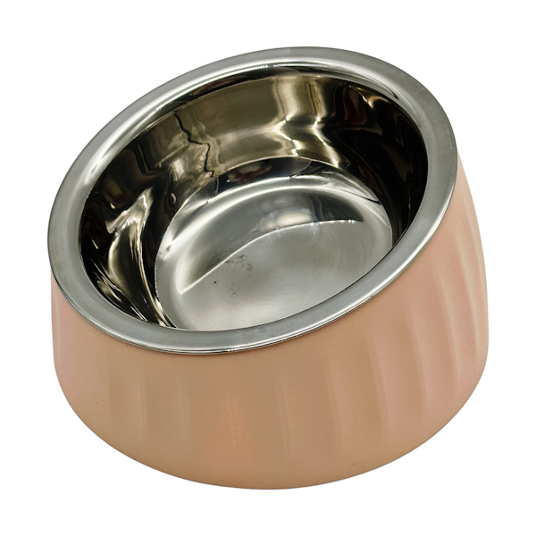 Миска д/тварин 1шт Металева з пластиковою підставкою арт.244-14