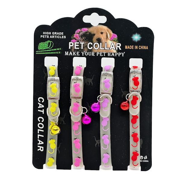 Ошейник д/домашніх тварин 1шт флуоресцентний з дзвіночком арт.244-5 *4