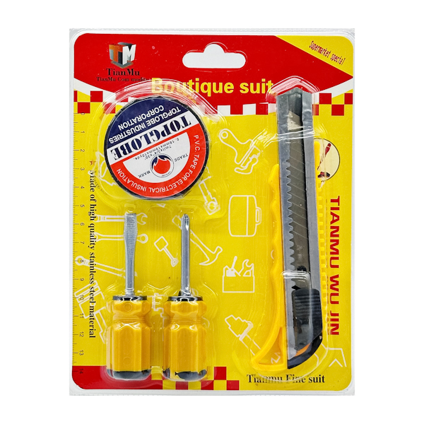 Набір TianMu Ніж канц./Ізолента/Викрутка 2шт міні арт.634