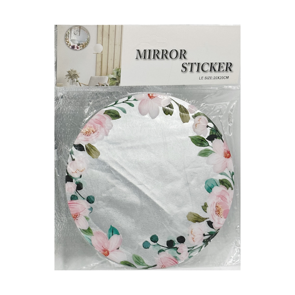 Дзеркало акрилове самоклеюче 20*20см 1шт Кругле з декором арт.1274-2