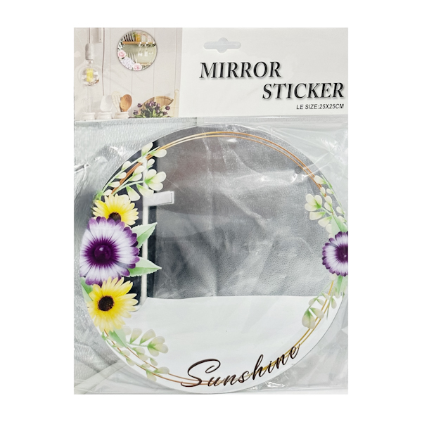 Дзеркало акрилове самоклеюче 25*25см 1шт Кругле з декором арт.1274-1
