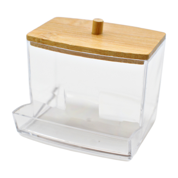 Органайзер для вушних паличок прозорий з дер.кришкою 1шт