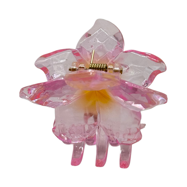 Краб д/вол пласт 1шт 4см Гавайська квітка Прозорий арт.67-F034 *12