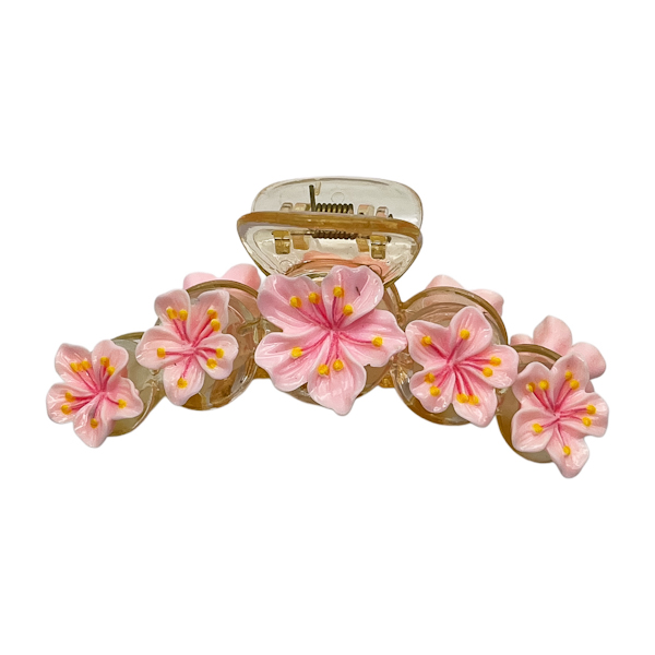 Краб д/волосся пластик 1шт 10см Прозорий Квіти Мікс арт.67-04/5 *12