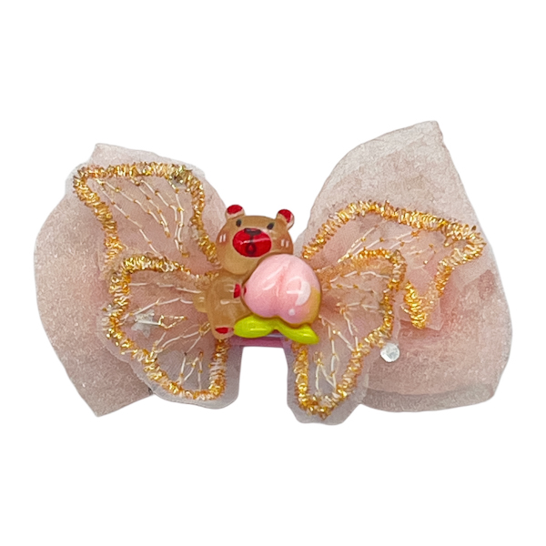 Заколка-прищіпка д/вол 1шт Святкова Органза/Мереживо Мікс арт.31221-A01/2 *50